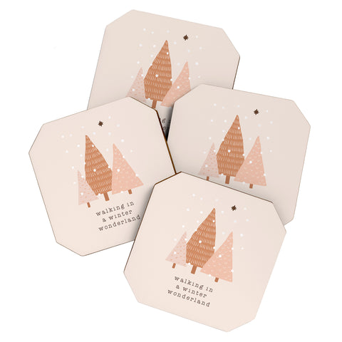 Orara Studio Walking In A Winter Wonderland Coaster Set