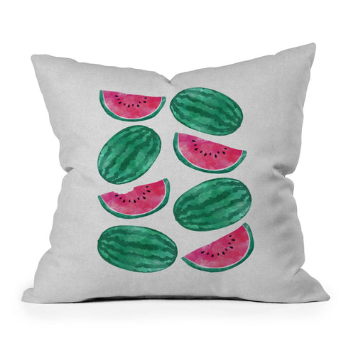 Orara Studio Watermelon Crowd Outdoor Throw Pillow