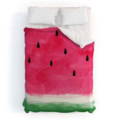 Orara Studio Watermelon Watercolor Duvet Cover