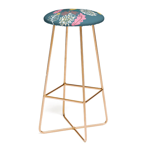 Oris Eddu Floral Flare Bar Stool