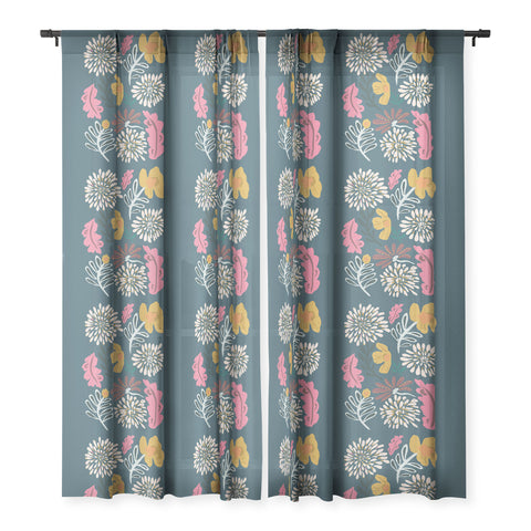 Oris Eddu Floral Flare Sheer Window Curtain