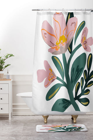 Oris Eddu Flower Play III Shower Curtain And Mat