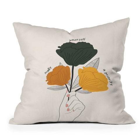 Oris Eddu Make Yourself a Priority Outdoor Throw Pillow