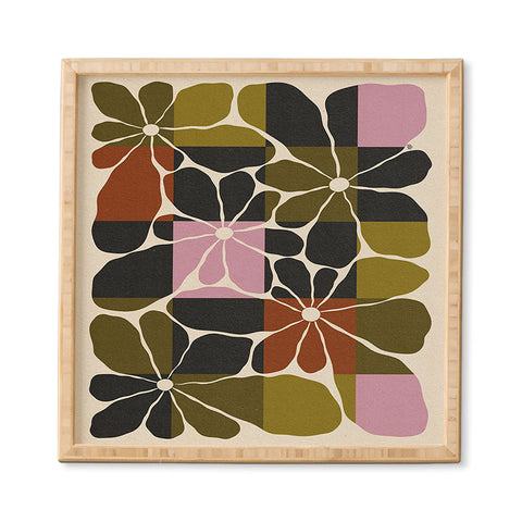 Parrott Paints Block Flowers Framed Wall Art
