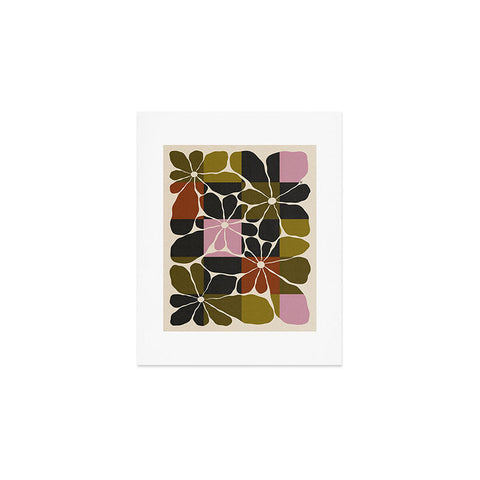 Parrott Paints Block Flowers Art Print