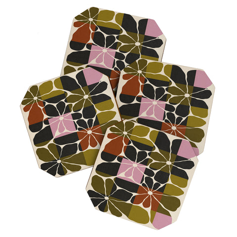 Parrott Paints Block Flowers Coaster Set