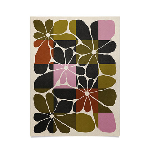 Parrott Paints Block Flowers Poster