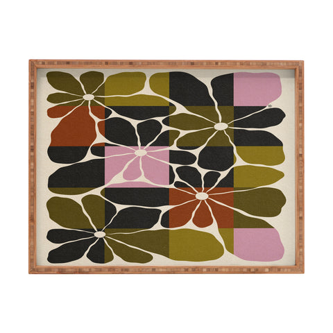 Parrott Paints Block Flowers Rectangular Tray