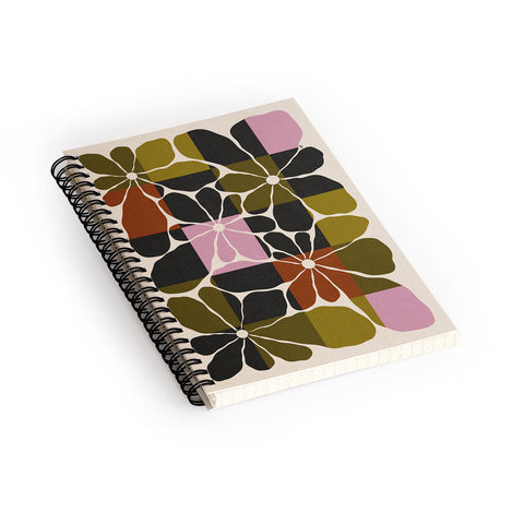 Parrott Paints Block Flowers Spiral Notebook