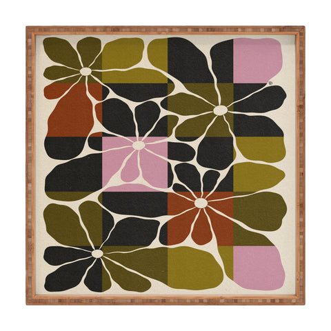 Parrott Paints Block Flowers Square Tray