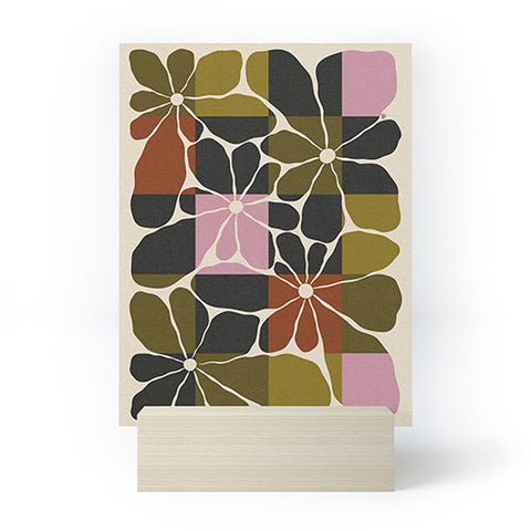 Parrott Paints Block Flowers Mini Art Print