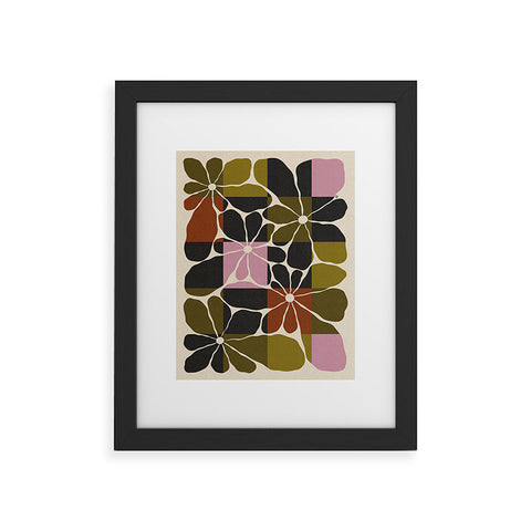 Parrott Paints Block Flowers Framed Art Print
