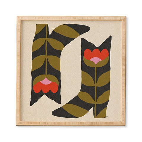 Parrott Paints Bloom Boots Framed Wall Art