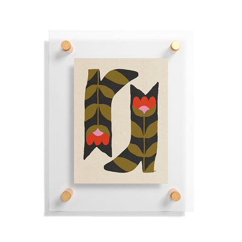 Parrott Paints Bloom Boots Floating Acrylic Print