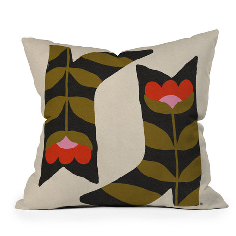 Parrott Paints Bloom Boots Throw Pillow