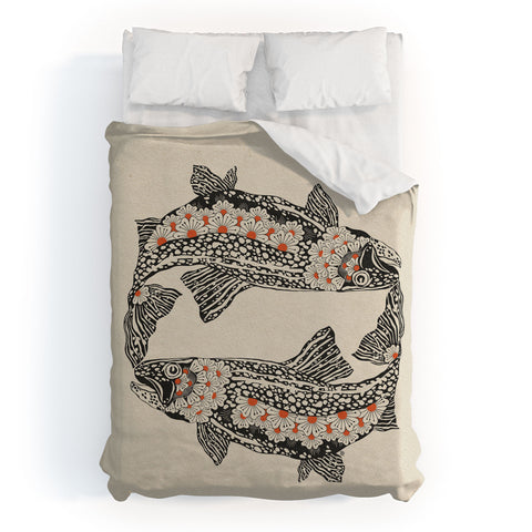 Parrott Paints Fish I Duvet Cover