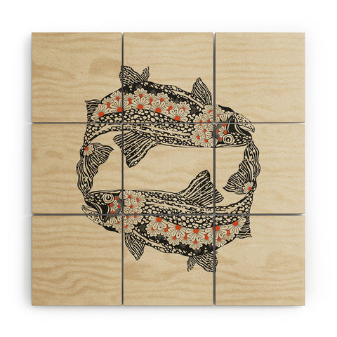 Parrott Paints Fish I Wood Wall Mural