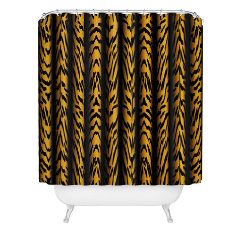 Patricia Brown Tiger Stripe Shower Curtain