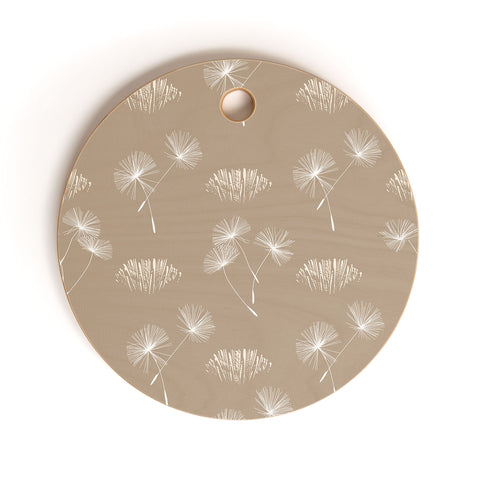 Patricia Dandilion Grass Tuft Neutral Cutting Board Round