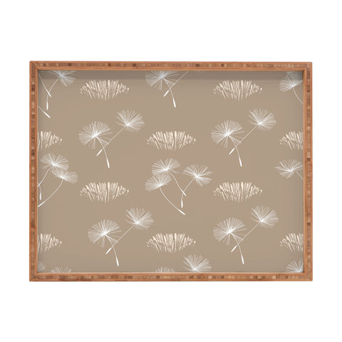 Patricia Dandilion Grass Tuft Neutral Rectangular Tray
