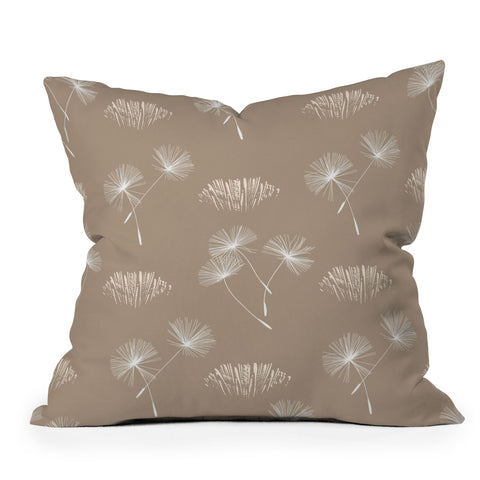 Patricia Dandilion Grass Tuft Neutral Outdoor Throw Pillow