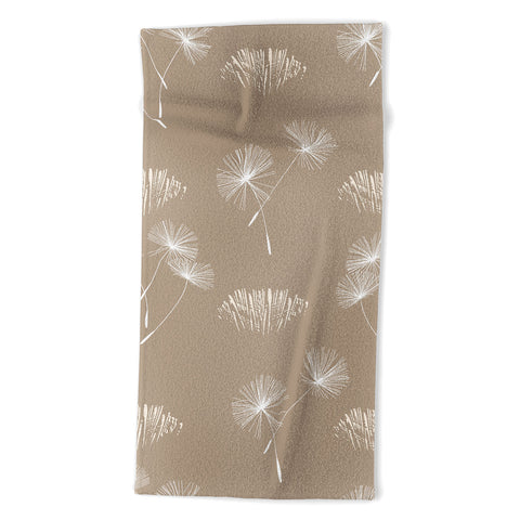 Patricia Dandilion Grass Tuft Neutral Beach Towel