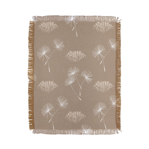 Patricia Dandilion Grass Tuft Neutral Throw Blanket