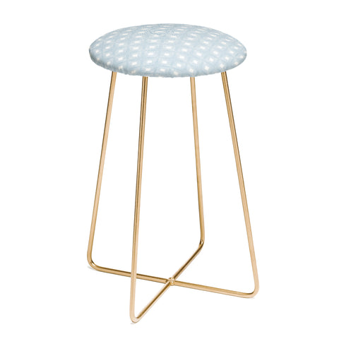 Patricia Diamond Velvet Mesh Blue Counter Stool