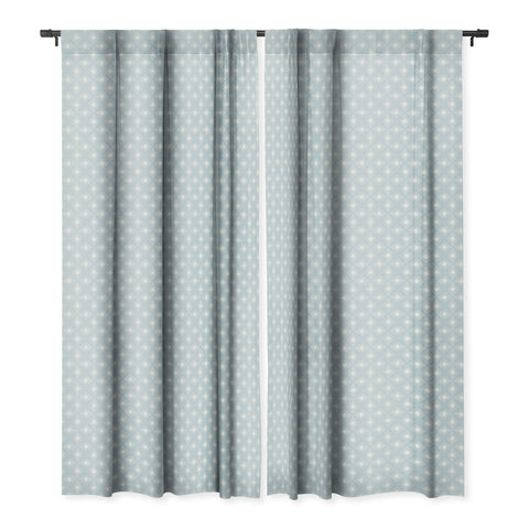 Patricia Diamond Velvet Mesh Blue Blackout Window Curtain