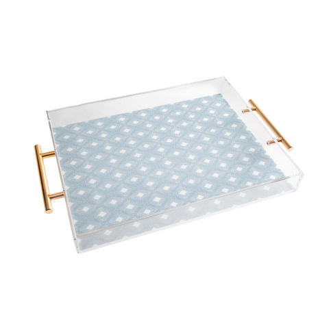 Patricia Diamond Velvet Mesh Blue Acrylic Tray