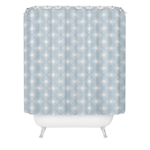 Patricia Diamond Velvet Mesh Blue Shower Curtain