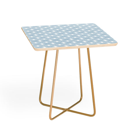 Patricia Diamond Velvet Mesh Blue Side Table