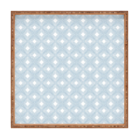 Patricia Diamond Velvet Mesh Blue Square Tray