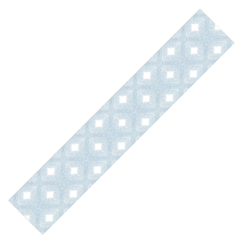 Patricia Diamond Velvet Mesh Blue Table Runner