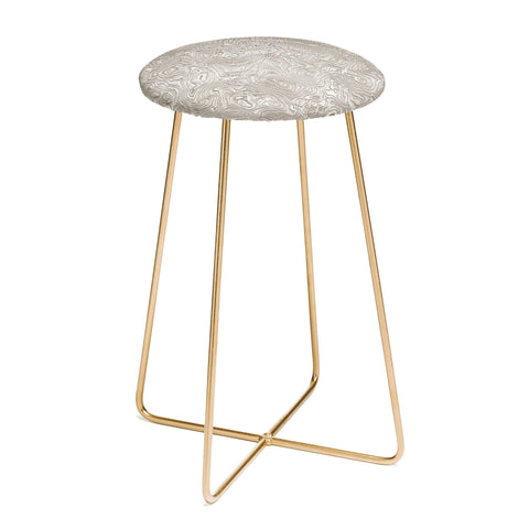 Patricia Ivory Cream Silk Moire Counter Stool