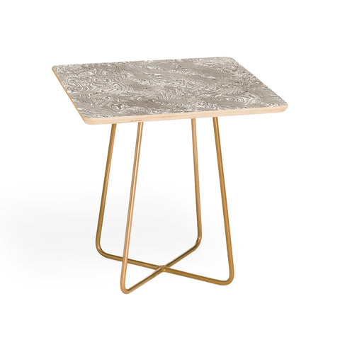 Patricia Ivory Cream Silk Moire Side Table