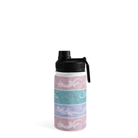 Patricia Pastel Gecko Velvet Stripes Water Bottle