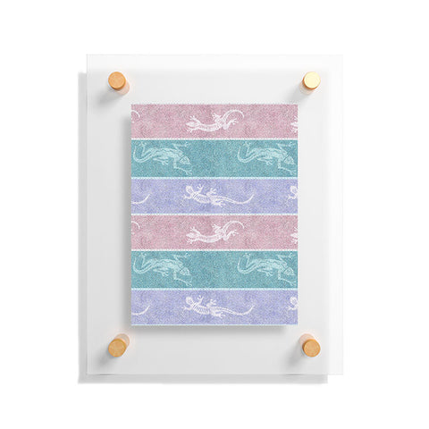Patricia Pastel Gecko Velvet Stripes Floating Acrylic Print