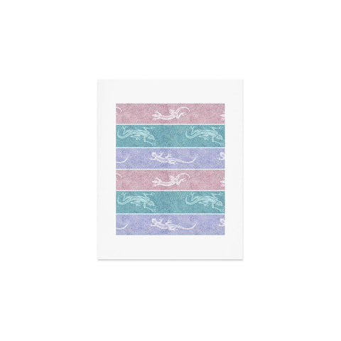 Patricia Pastel Gecko Velvet Stripes Art Print