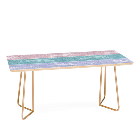 Patricia Pastel Gecko Velvet Stripes Coffee Table