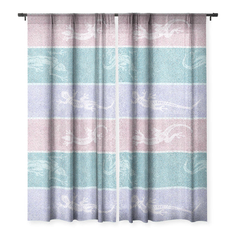 Patricia Pastel Gecko Velvet Stripes Sheer Non Repeat