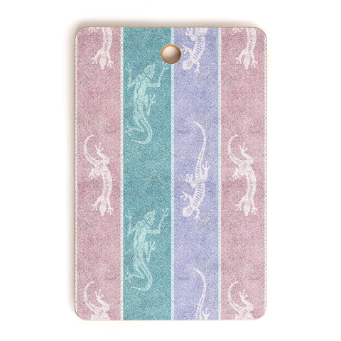 Patricia Pastel Gecko Velvet Stripes Cutting Board Rectangle
