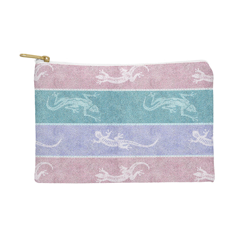 Patricia Pastel Gecko Velvet Stripes Pouch