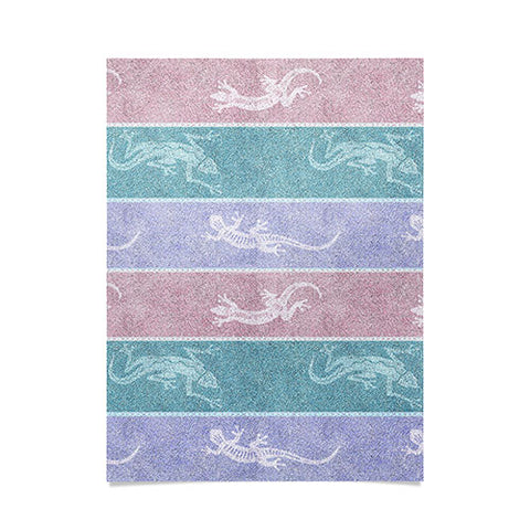 Patricia Pastel Gecko Velvet Stripes Poster