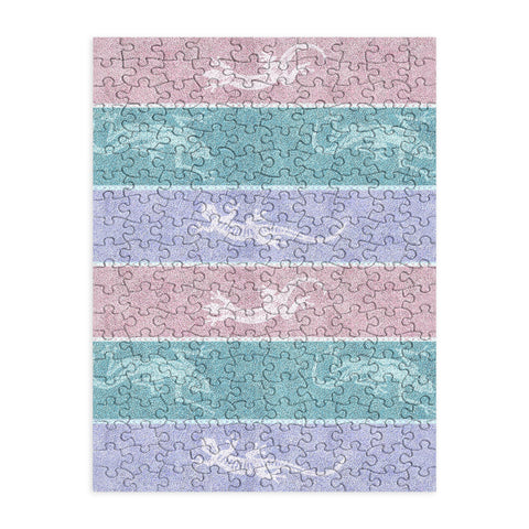 Patricia Pastel Gecko Velvet Stripes Puzzle