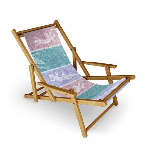 Patricia Pastel Gecko Velvet Stripes Sling Chair