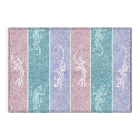 Patricia Pastel Gecko Velvet Stripes Outdoor Rug