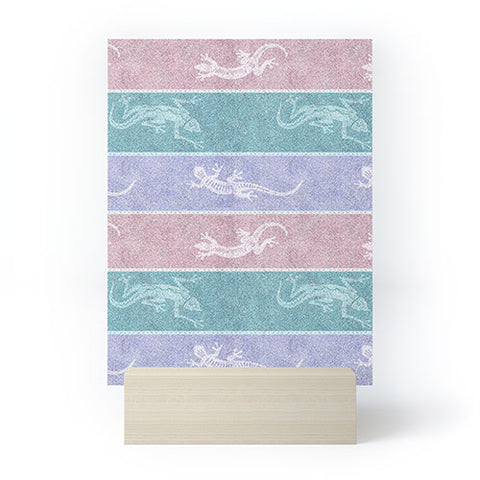 Patricia Pastel Gecko Velvet Stripes Mini Art Print