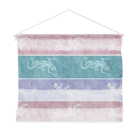 Patricia Pastel Gecko Velvet Stripes Wall Hanging Landscape