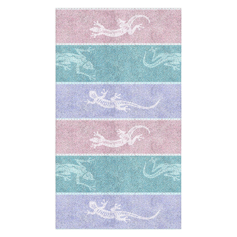 Patricia Pastel Gecko Velvet Stripes Tablecloth